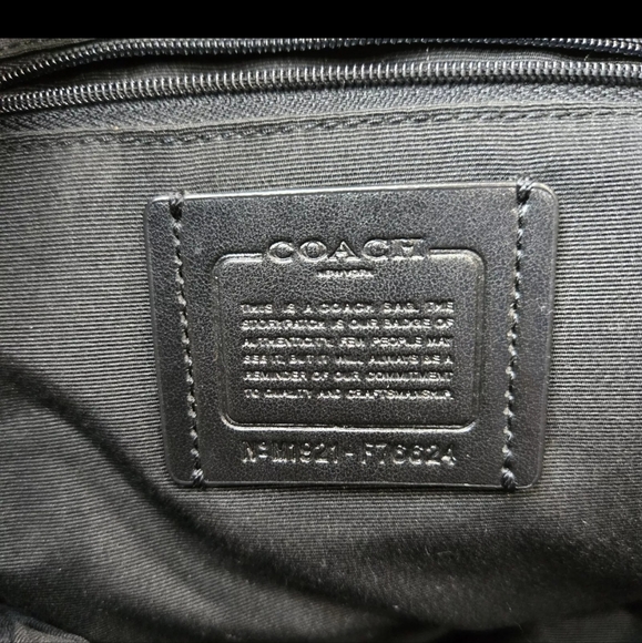 COACH Black Pebble Textured Leather Backpack F76624. - Picture 9 of 11